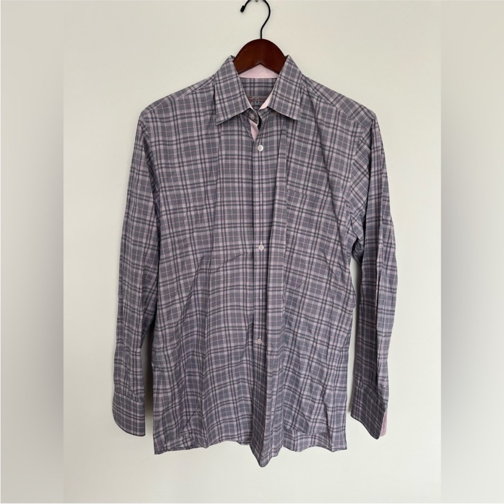 Touch by Ballin Men's Gray pink Plaid Shirt Size M